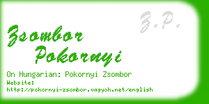 zsombor pokornyi business card